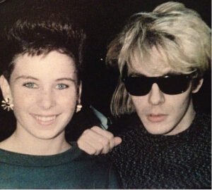 Author Lori Majewski in younger days, with Nick Rhodes of Duran Duran